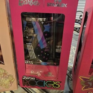 Stanley Black Pink Blue Patterned Travel Tumbler with Star Graphic